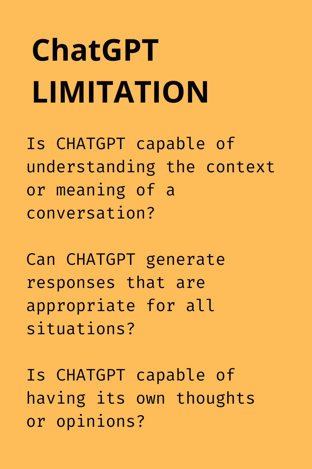 CHATGPT limitations